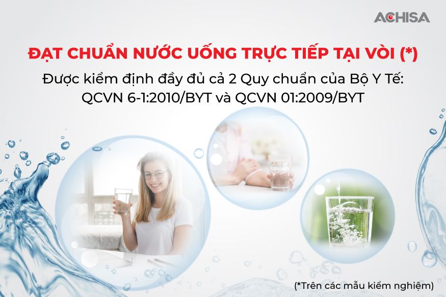 Máy lọc nước nóng lạnh RO Achisa ACW-40409F đạt chuẩn nước uống trực tiếp